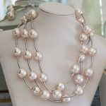 Necklace 3 Strand With Faux Pearls