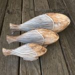 Wooden Striped Fish Set (3)